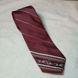 Via Re horse racing theme men's‎ neck tie